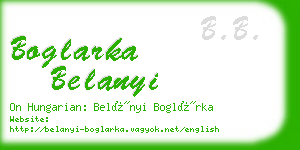 boglarka belanyi business card
